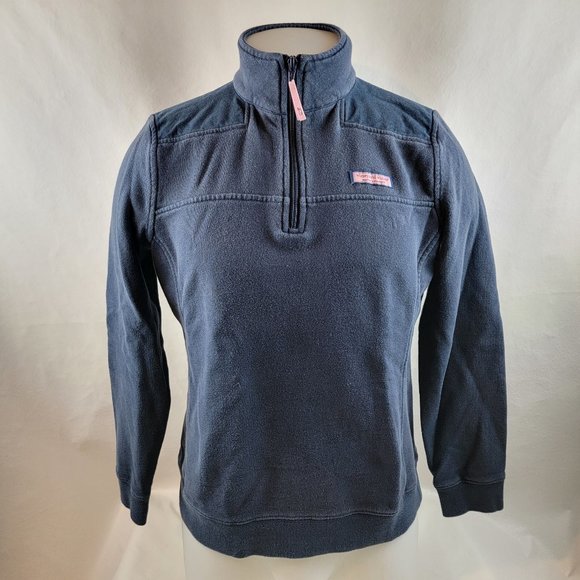 Vineyard Vines Sweaters - Vineyard Vines Sweater Womens Small Blue Quarter Zip Preppy Casual Shep Shirt